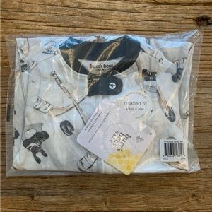 Burts Bees Baby Organic Cotton Relaxed Fit Sleep & Play Hockey 0-3  Months NEW